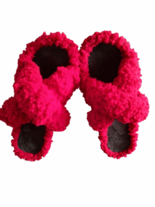 Red Fleece Slides